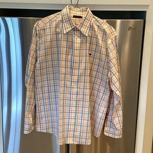 Southern Marsh Men's Plaid Shirt in Blue and Orange